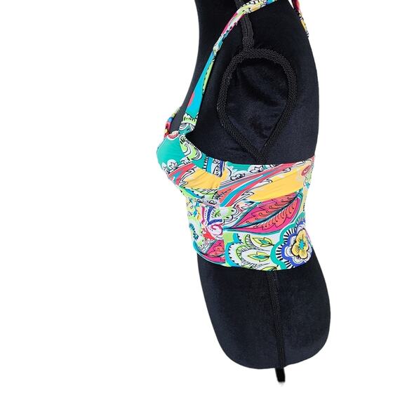 Anne Cole Tankini Top Womens Colorful Beachy Vacay Halter Swimwear Multicolor - Picture 4 of 11